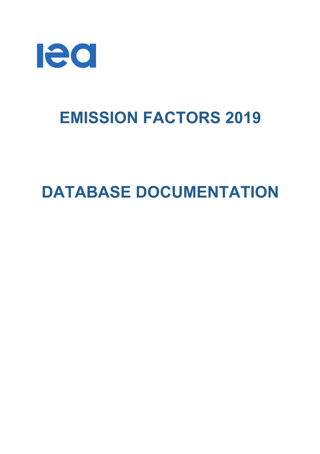 Emission Factors 2019 Database Documentation