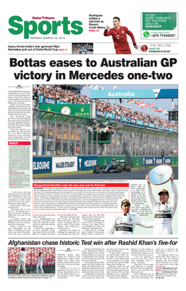 Bottas Eases to Australian GP Victory in Mercedes One-Two