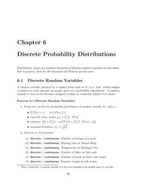 Chapter 6 Discrete Probability Distributions