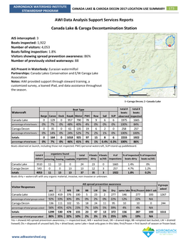 Canada Lake & Caroga Decontamination Station 2017