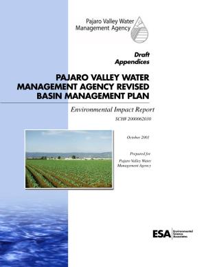 Table of Contents Revised Basin Management Plan Draft Environmental Impact Report--Appendices
