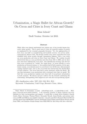 On Cocoa and Cities in Ivory Coast and Ghana