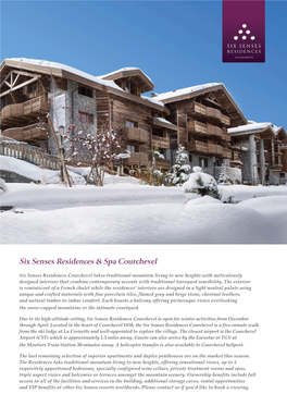 Six Senses Residences & Spa Courchevel