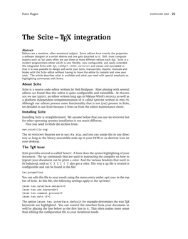 The Scite – TEX Integration
