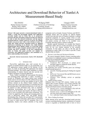 Architecture and Download Behavior of Xunlei:A Measurement-Based Study
