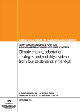 Clim Stra from Climate Change, Adaptation Strategies and Mobility
