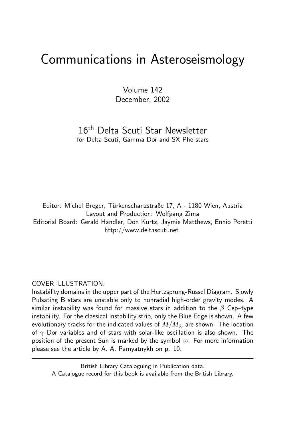 Communications in Asteroseismology