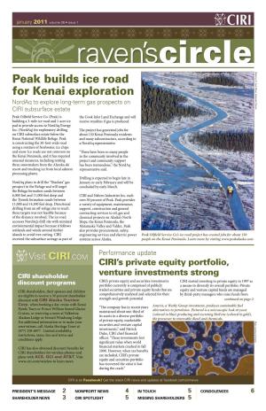 Peak Builds Ice Road for Kenai Exploration Nordaq to Explore Long-Term Gas Prospects on CIRI Subsurface Estate Peak Oilfield Service Co