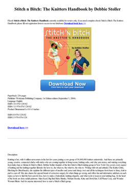 Download Ebook Stitch N Bitch: the Knitters Handbook by Debbie Stoller