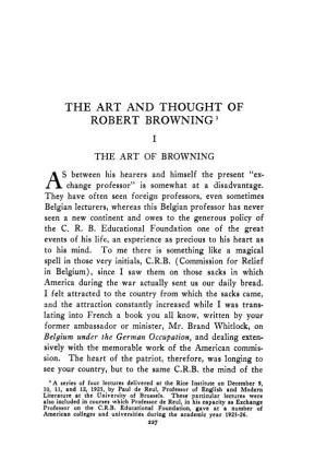 The Art and Thought of Robert Browning'