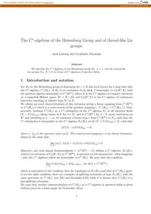 The C -Algebras of the Heisenberg Group and of Thread-Like