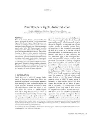 Plant Breeders' Rights