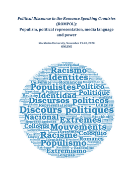 Political Discourse in the Romance Speaking Countries (ROMPOL): Populism, Political Representation, Media Language and Power
