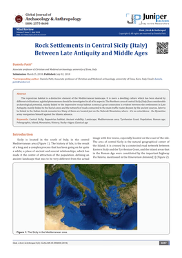 Rock Settlements in Central Sicily (Italy) Between Late Antiquity and Middle Ages