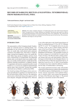 Coleoptera: Tenebrionidae) from Mizoram State, India