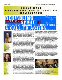 Boalt Hall Center for Social Justice Newsletter