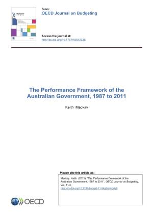 The Performance Framework of the Australian Government, 1987 to 2011