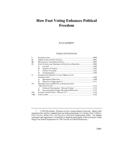 How Foot Voting Enhances Political Freedom