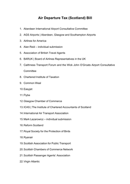 Air Departure Tax (Scotland) Bill