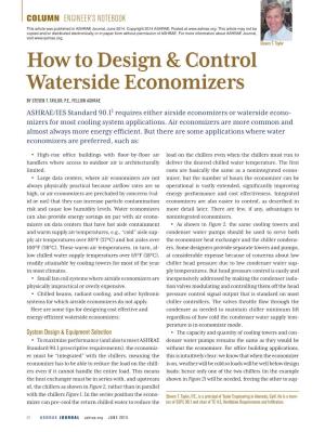 How to Design & Control Waterside Economizers