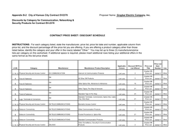 Appendix B-2 City of Kansas City Contract EV2370 Proposer Name: Graybar Electric Company, Inc