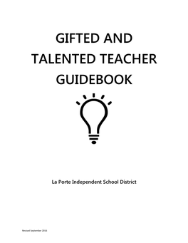 Gifted and Talented Teacher Guidebook