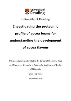 Investigating the Proteomic Profile of Cocoa Beans for Understanding The