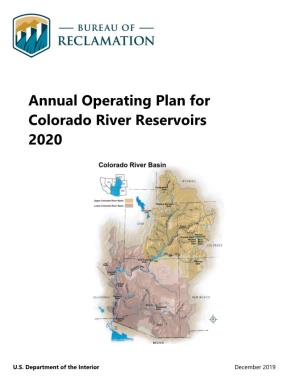 2020 Annual Operating Plan for Colorado River Reservoirs