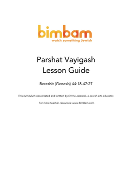 Parshat Vayigash Lesson Guide