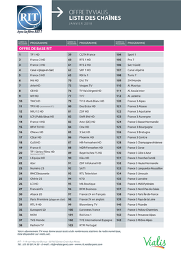 Offre Tv Vialis Liste Des Chaînes Janvier 2018