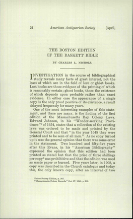 The Boston Edition of the Baskett Bible