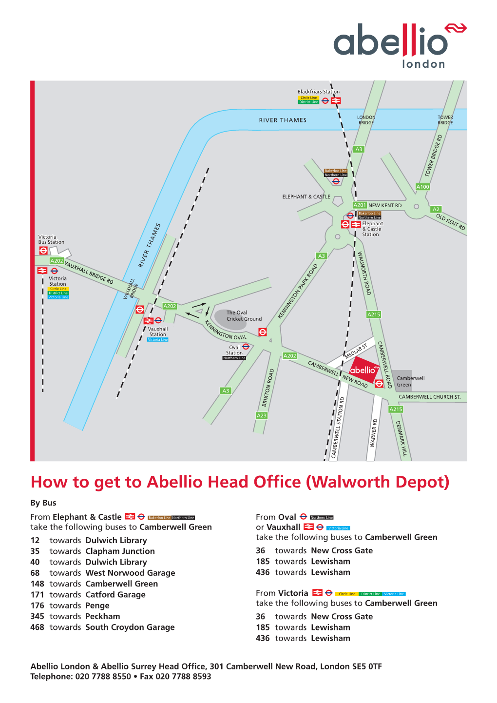 How to Get to Abellio Head Office (Walworth Depot)
