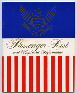 UNITED STATES Voyage 394, Eastbound Corrections to Passenger List FIRST CLASS NOT on BOARD Mr