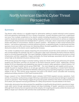 North American Electric Cyber Threat Perspective January 2020