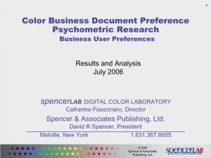 Color Business Document Preference Psychometric Research 2006