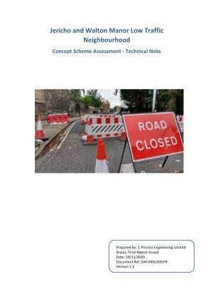 Jericho and Walton Manor Low Traffic Neighbourhood Concept Scheme Assessment - Technical Note