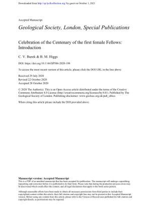 Celebration of the Centenary of the First Female Fellows: Introduction
