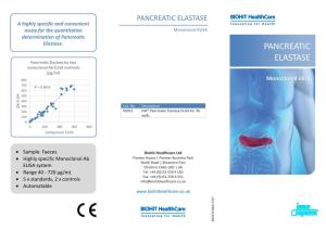 PANCREATIC ELASTASE a Highly Specific and Convenient Assay for the Quantitative Monoclonal ELISA Determination of Pancreatic Elastase