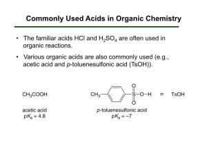 Commonly Used Acids in Organic Chemistry