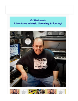 Ed Hartman's Adventures in Music Licensing & Scoring! October 2020 Vol