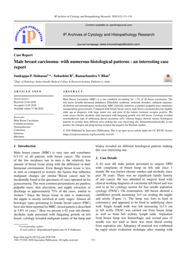 Male Breast Carcinoma- with Numerous Histological Patterns - an Interesting Case Report