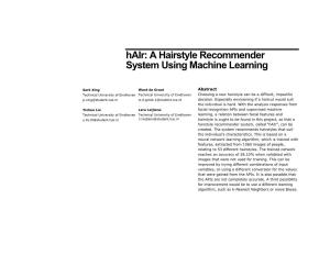 A Hairstyle Recommender System Using Machine Learning