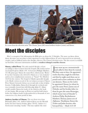 Meet the Disciples Here’S a Synopsis of the Information the Bible Gives Us About the 12 Disciples