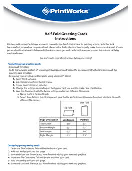 Half-Fold Greeting Cards Instructionst.Eps