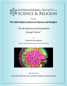 The 2021 Boyle Lecture on Science and Religion