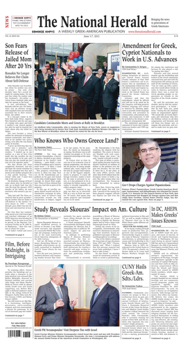 The National Herald Greek- Americans N C V a Weekly Greek-American Publication VOL