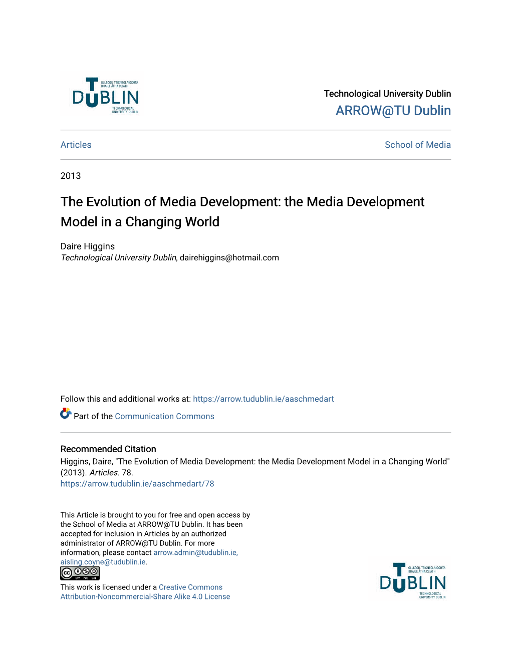 The Media Development Model in a Changing World