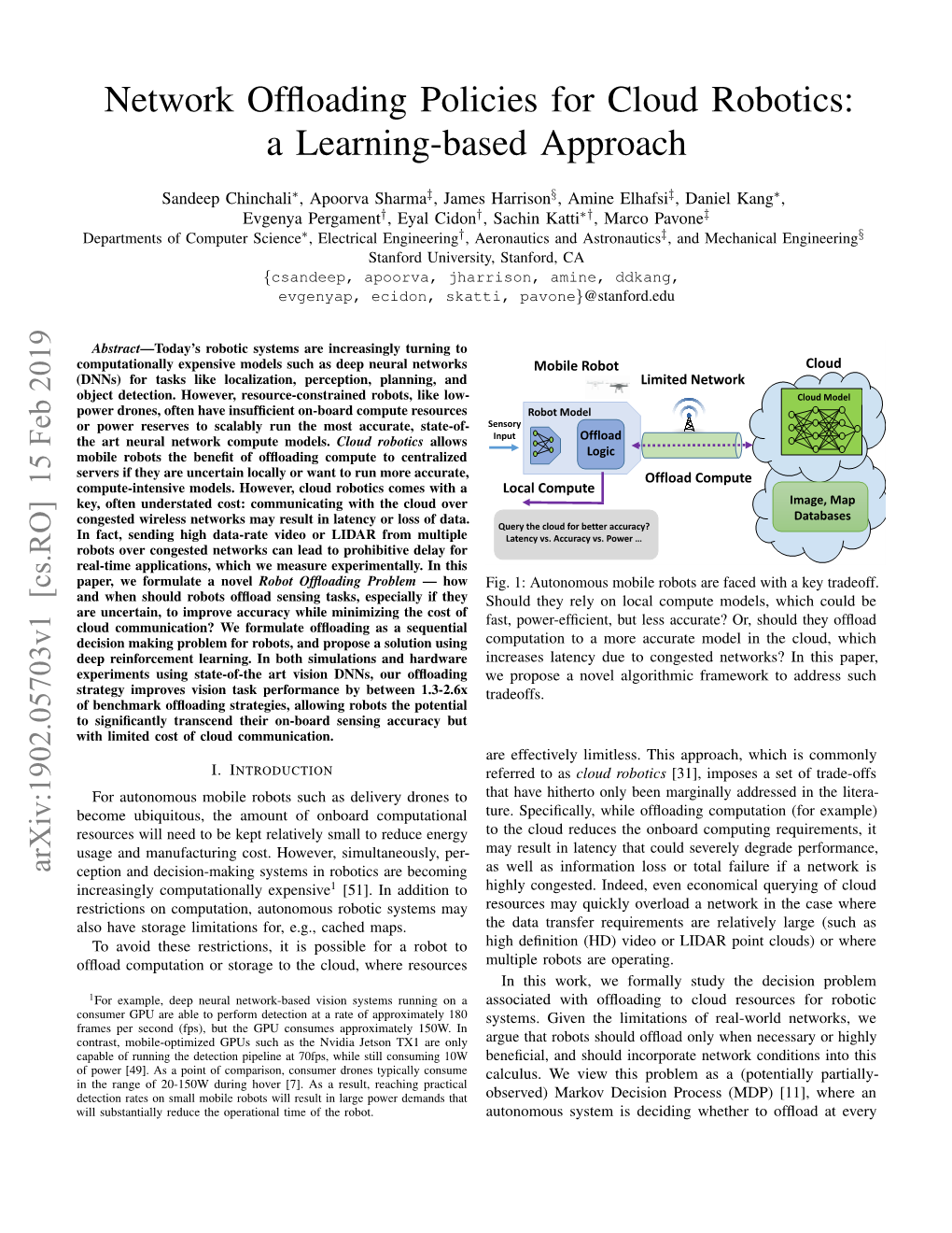 Network Offloading Policies for Cloud Robotics