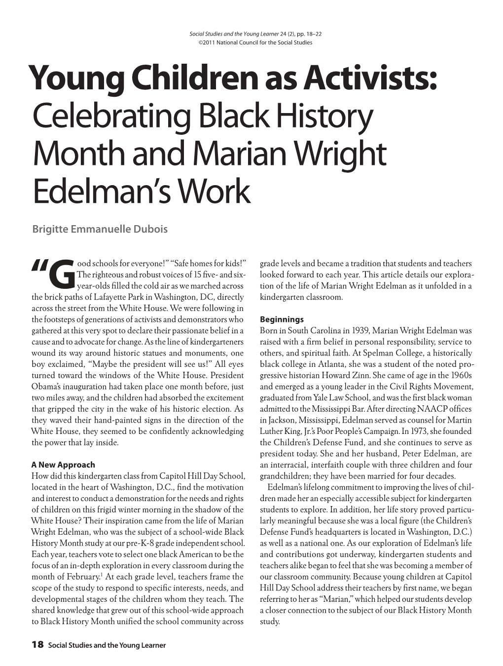 Celebrating Black History Month and Marian Wright Edelman's Work
