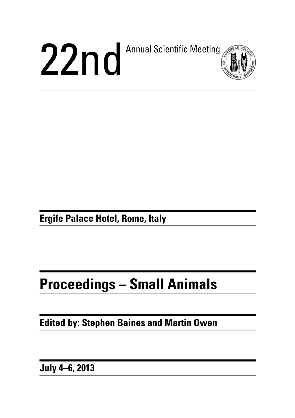 Proceedings – Small Animals